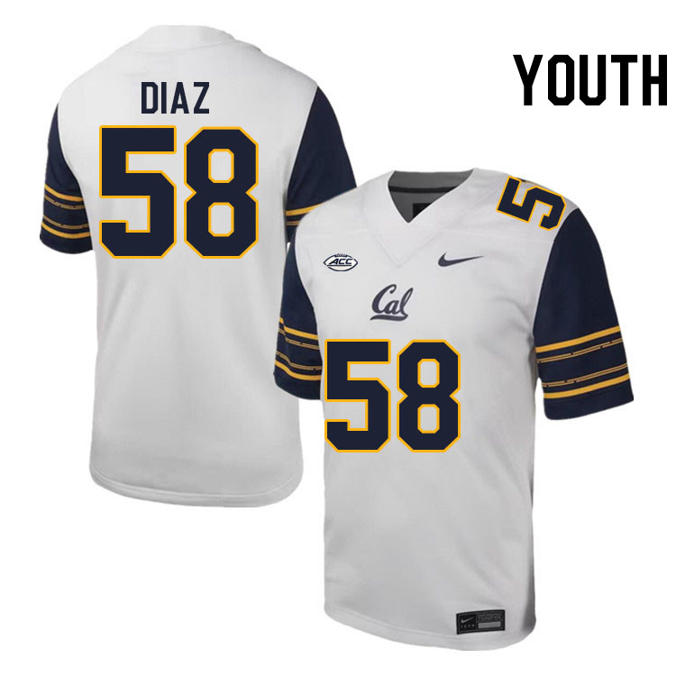 Youth #58 Elijah Diaz California Golden Bears ACC Conference College Football Jerseys Stitched Sale-